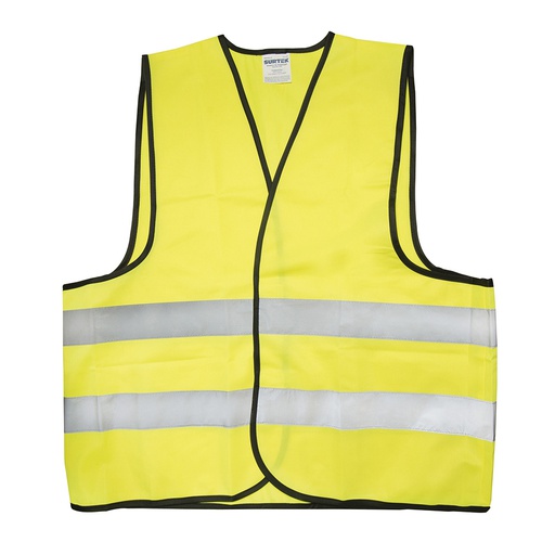 [HER.07.085] [137378] SURTEK Chaleco de seguridad de tela amarillo con cintas reflejantes