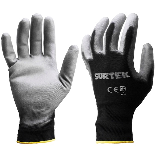 [HER.02.048] [137401] SURTEK Guantes de nylon con recubrimiento de poliuretano talla M