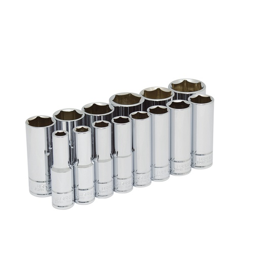 [HER.04.554] [54103] URREA Juego de 14 dados largos en pulgadas 1/2" 6 puntas