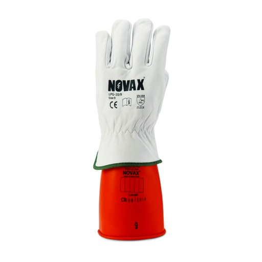 [HER.05.085] [LPG-10-11] NOVAX Guantes de protección de cuero 10", clase 0, talla 11
