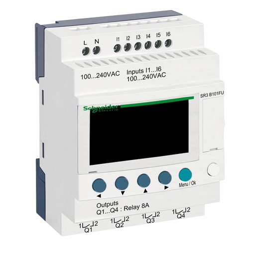 [AUT.07.059] [SR3B101FU] Rele inteligente modular SR3B101FU, 100-240VAC, 6E/4S, Zelio Logic