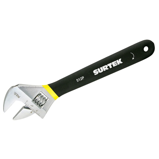 [HER.04.643] [512P] SURTEK Llave ajustable de 12" con mango cubierto de plastisol