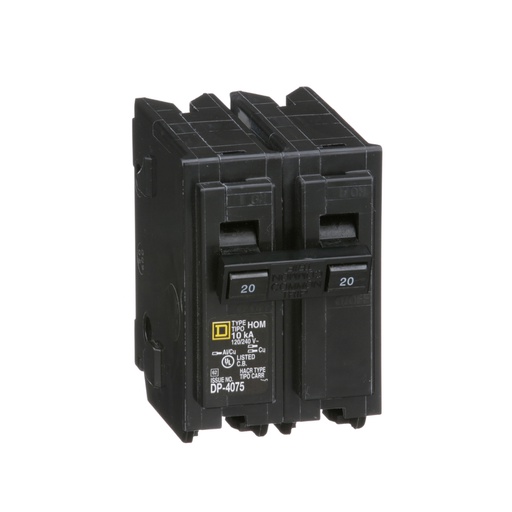 [DIS.06.054] [HOM220] Breaker termomagnético de enchufar HOM220, 2P, 20A, 120/240VAC, 10kA, HomeLine® 2Polo 20A Tipo HOM