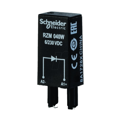 [AUT.07.022] [RZM-040W] Módulo de protección RZM-040W para toma de relé para socketRSZ  6-230V DC, Zelio Relay