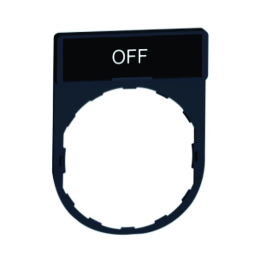 [AUT.04.114] [ZBY2312] Porta-etiqueta para pulsador 30 x 40mm con etiqueta "OFF" de 8 x 27mm, plástico, Harmony XB5 y Harmony XB4