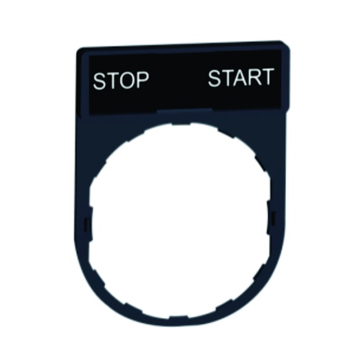 [AUT.04.112] [ZBY2366] Porta-etiqueta para pulsador 30 x 40mm con etiqueta "STOP-START" de 8 x 27mm, plástico, Harmony XB5 y Harmony XB4