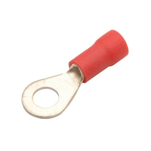 [CAB.09.063] [RV1.25-4] Terminal de ojo aislado RV1.25-4 rojo para cable 22-16 AWG y tornillo # 8