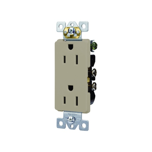 [WIR.03.756] [YQ15R-D-SLA] Tomacorriente doble decorativo 15A, 120-277V, light almond,UL