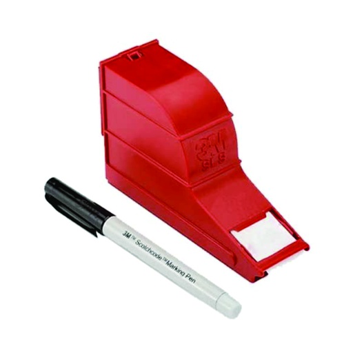 [CIN.01.055] [SLS25X54] Dispensador con cinta blanca marcadora de cables de 25mm x 54mm conboligrafo de ½"