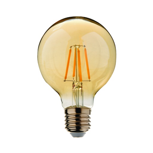 [ILU.06.990] [LED/FL/G125/6G-27K] Bombillo LED Vintage G125, 6W, 800Lms, 100-240V, 2700K, 20,000hrs, E27, CE