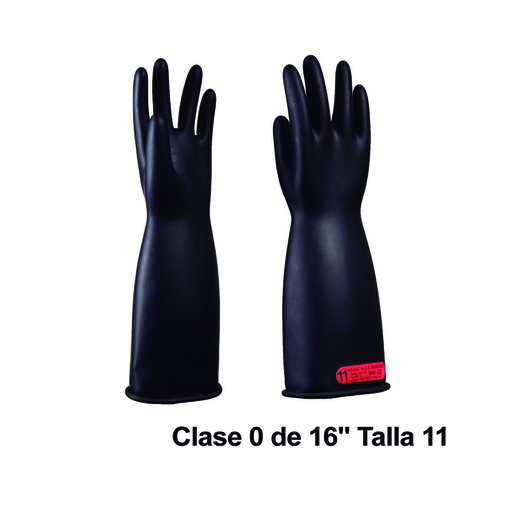 [HER.05.074] [UIU-E36Y-11] NOVAX Guantes de protección de hule 16", clase 0, hasta 1000Vac, talla11